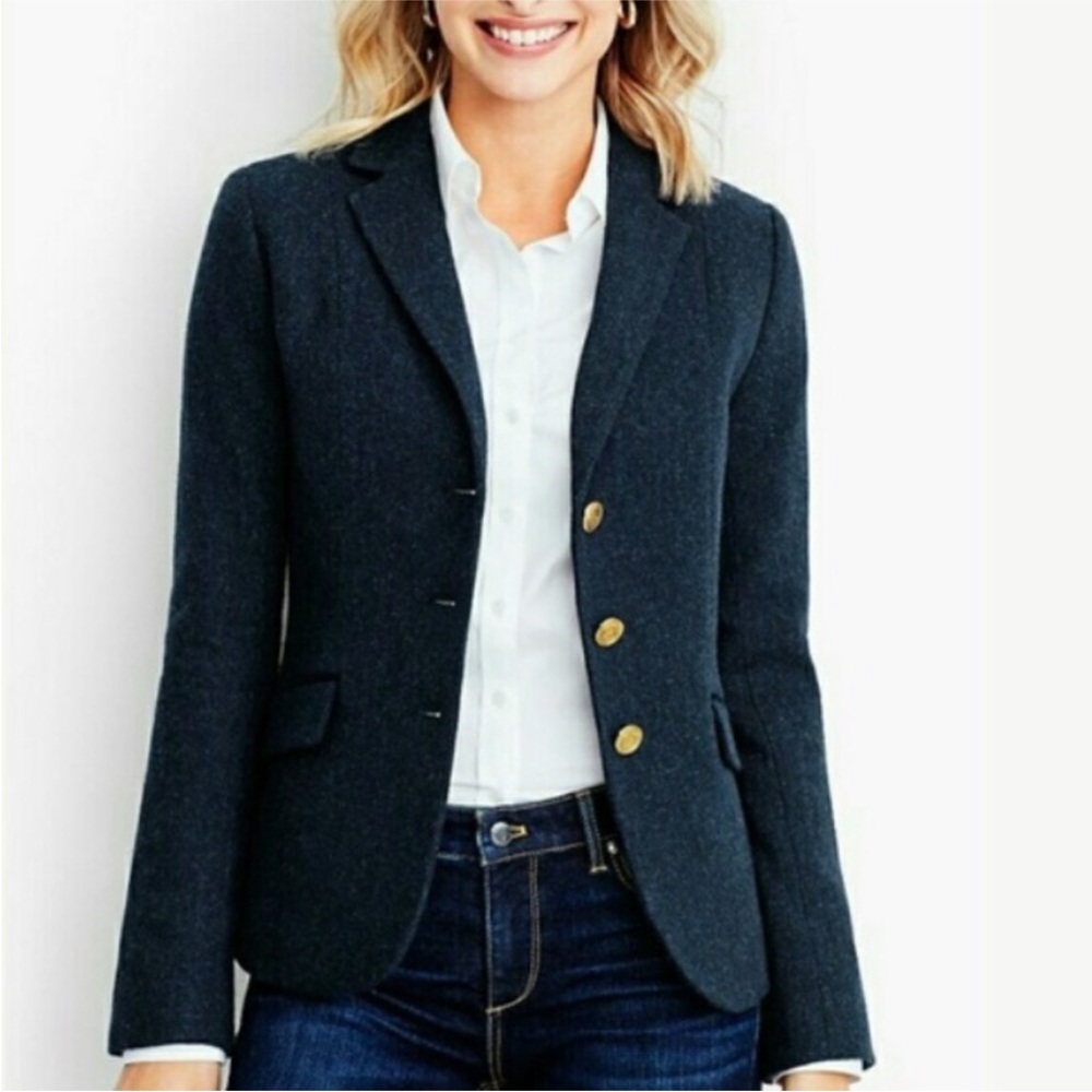 Talbots Wool Blend Navy Aberdeen Blazer 20WP